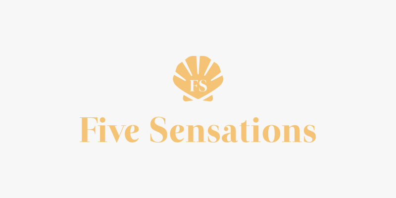 diseño logo agencia viajes lujo Five Sensations