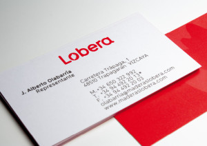 Diseño tarjetas marca maderas Lobera